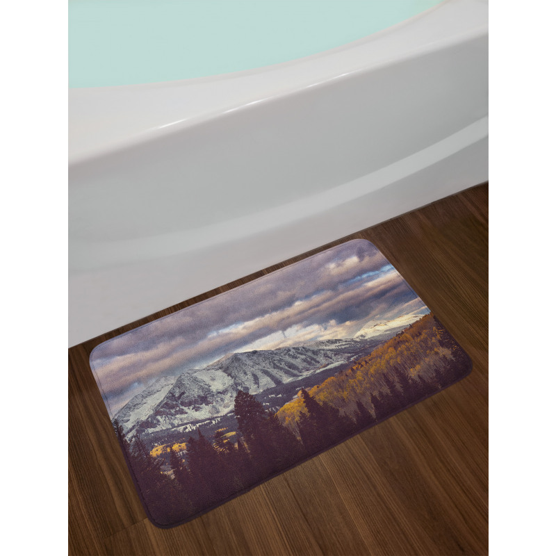 Autumn Season Mountains Bath Mat