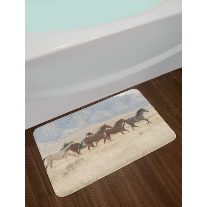 Wild Mustang Horses Art Bath Mat