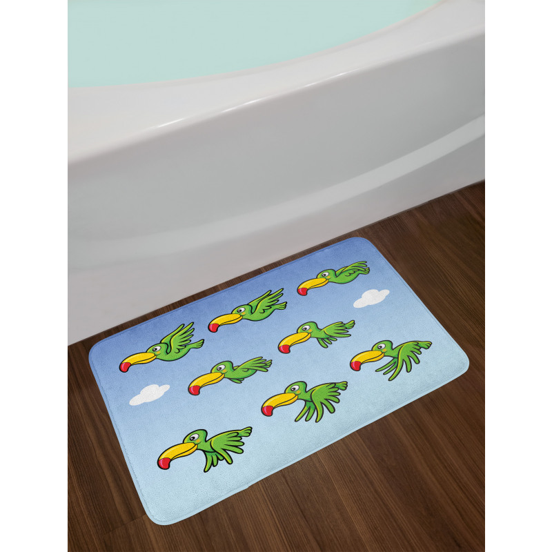 Animated Game Bird Toucan Bath Mat