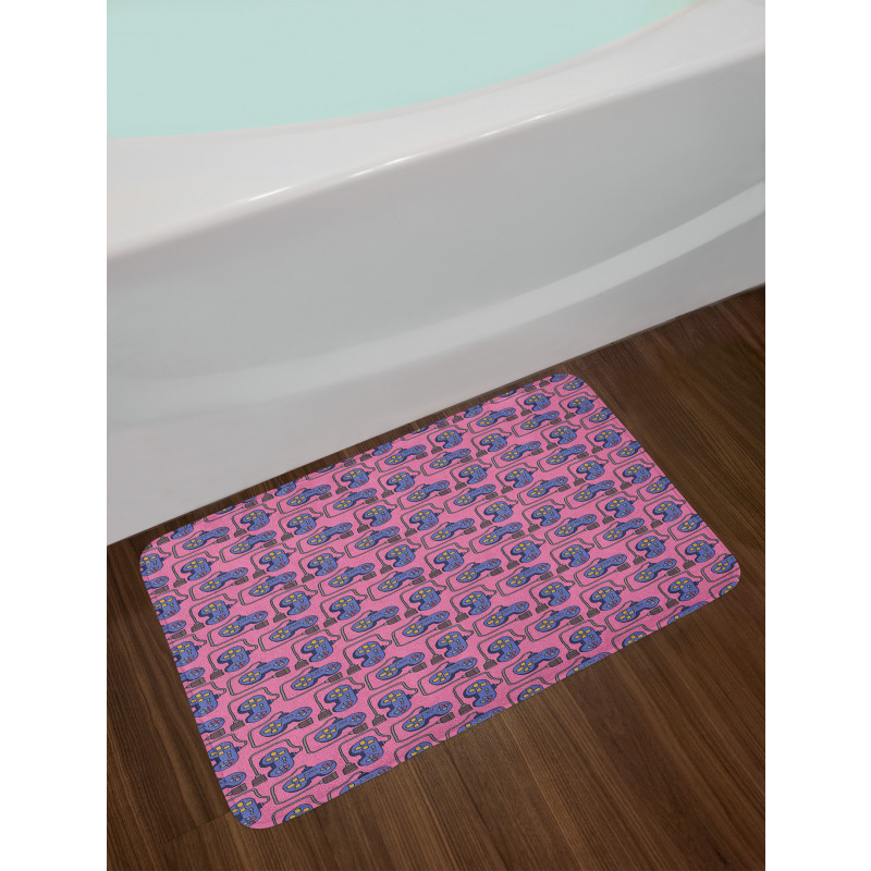 Cabled Joystick Illustration Bath Mat