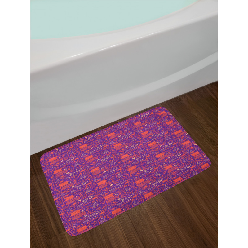 Game Items Illustration Art Bath Mat