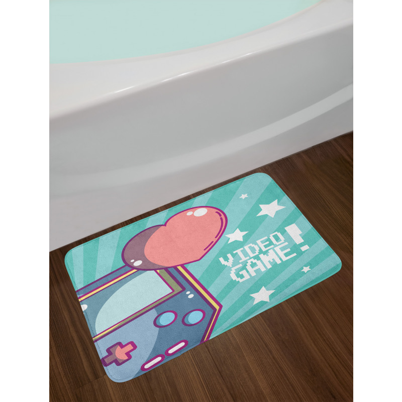 Retro Gameboy Fans Heart Bath Mat