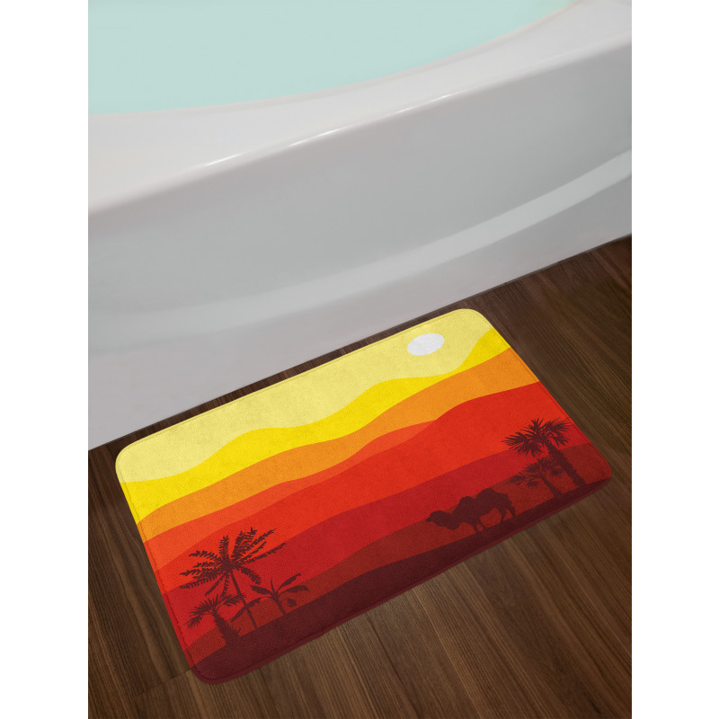 Dessert Scene Camel Trees Bath Mat