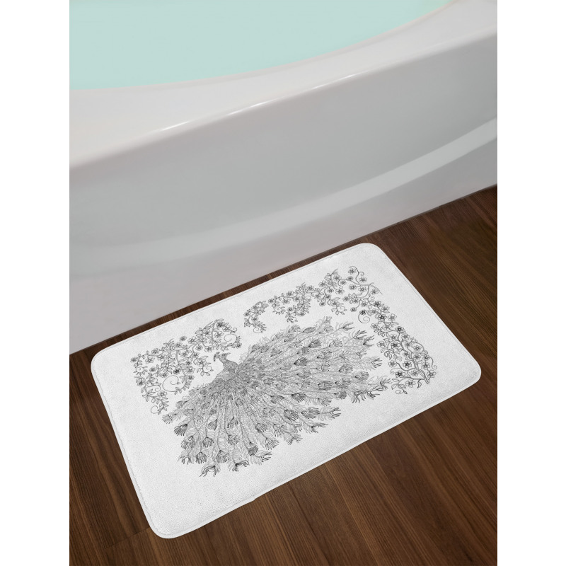 Blossoming Branch and Bird Bath Mat