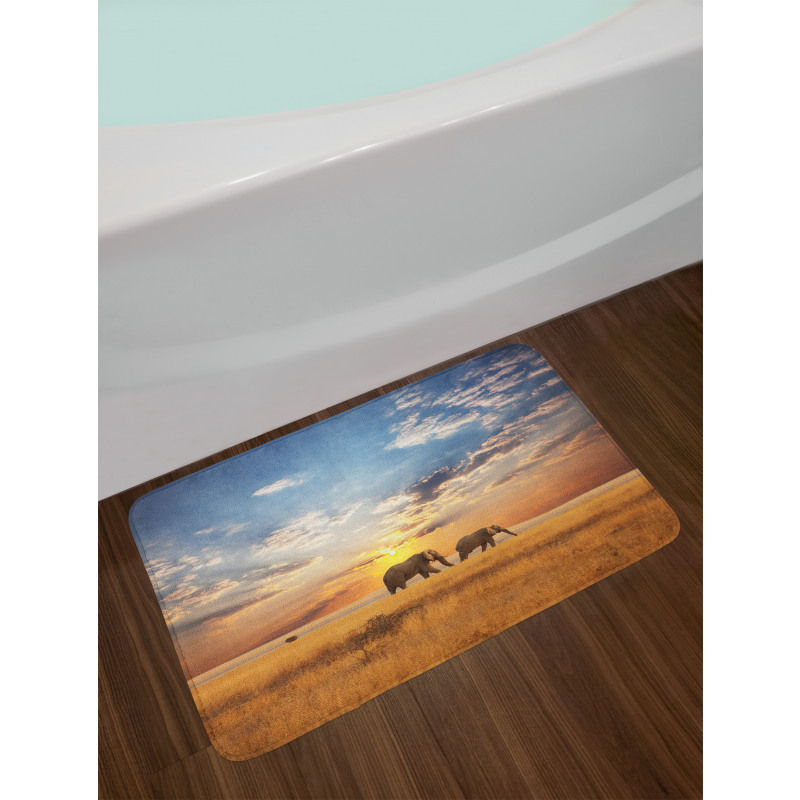 Elephants Untouched Land Bath Mat