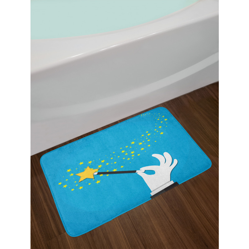 Magician Wand Spreading Stars Bath Mat