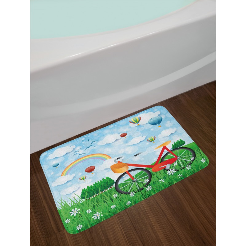 Spring Landscape with Bike Bath Mat