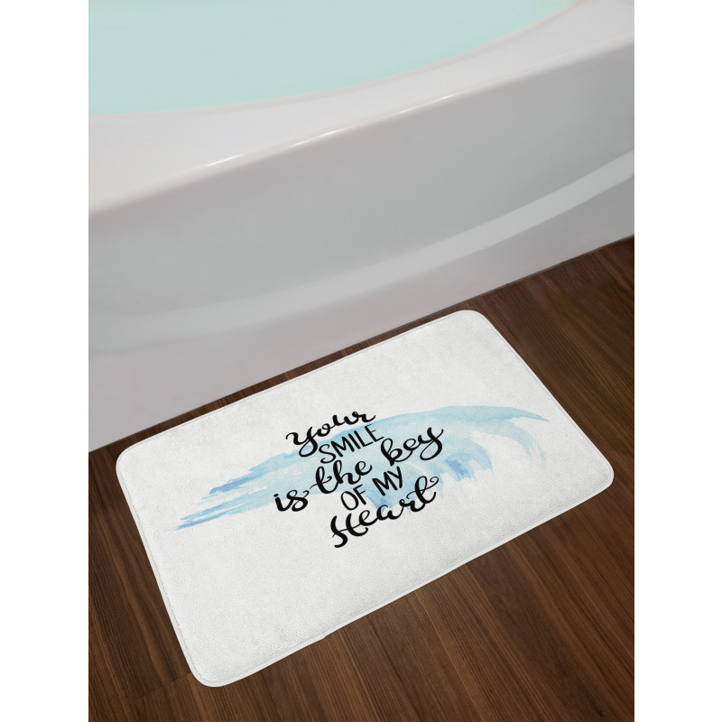 Romantic Words Brushstrokes Bath Mat