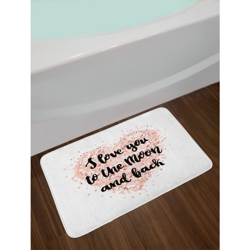 Love Words on Dotwork Heart Bath Mat