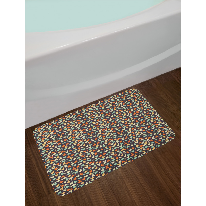 Apple and Pear Silhouettes Bath Mat