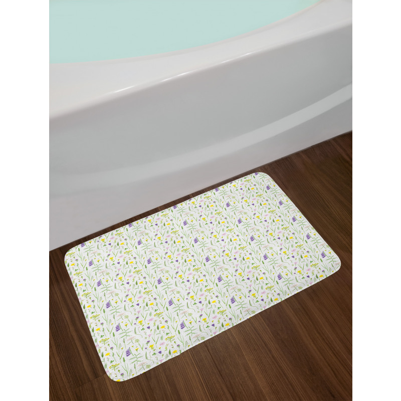 Delicate Wild Flowers Bath Mat