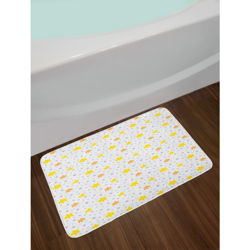 Happy Pastel Stars Bath Mat