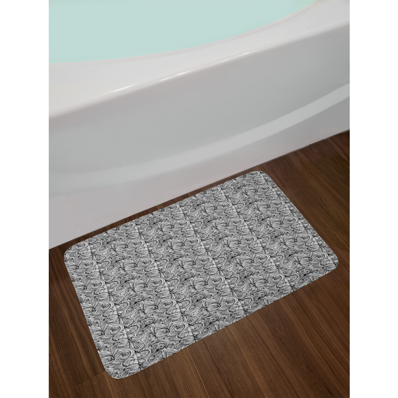 Hair Like Curlicue Waves Bath Mat