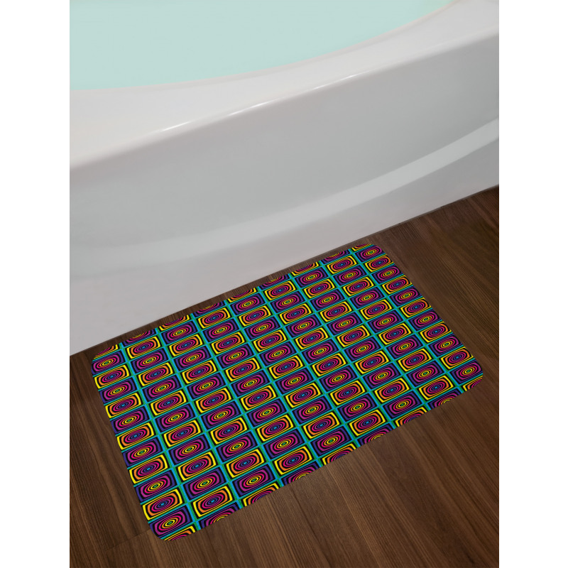 Nested Square and Circles Bath Mat