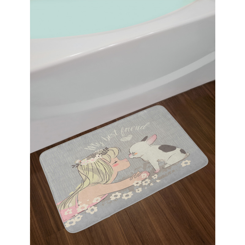 Girl Little Puppy Bath Mat