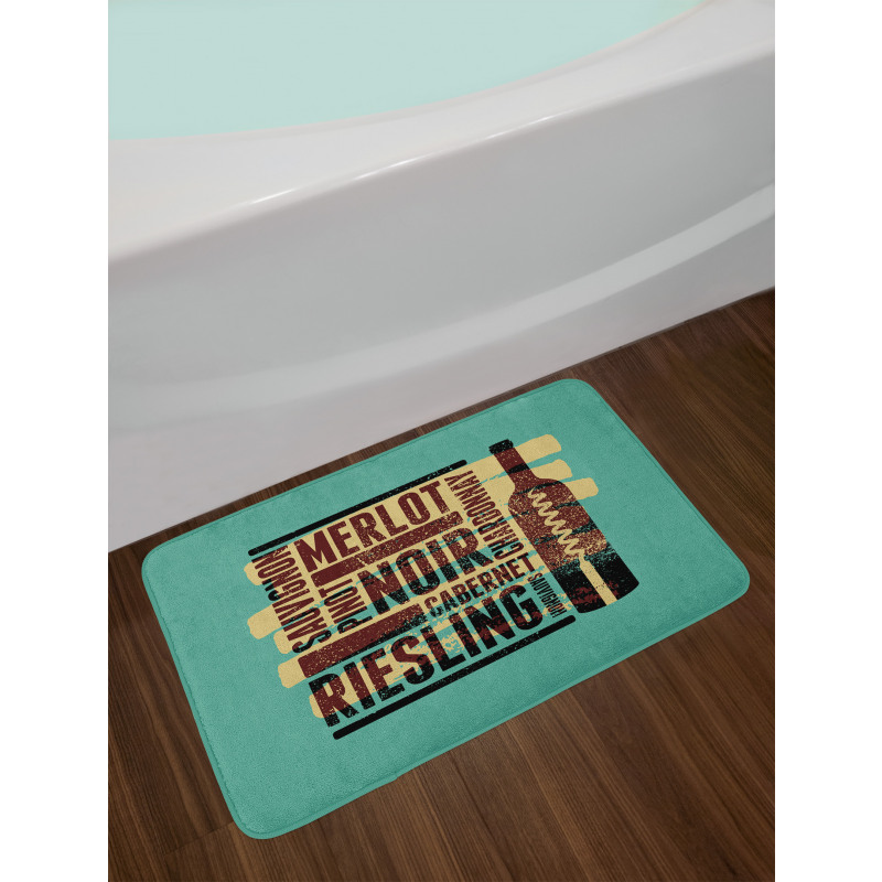 Wine Grapes Types Bottle Bath Mat