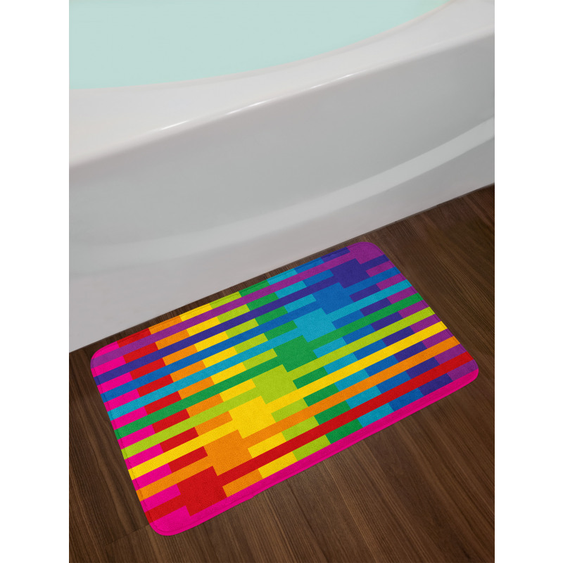 Vibrant Tones Multicolored Bath Mat