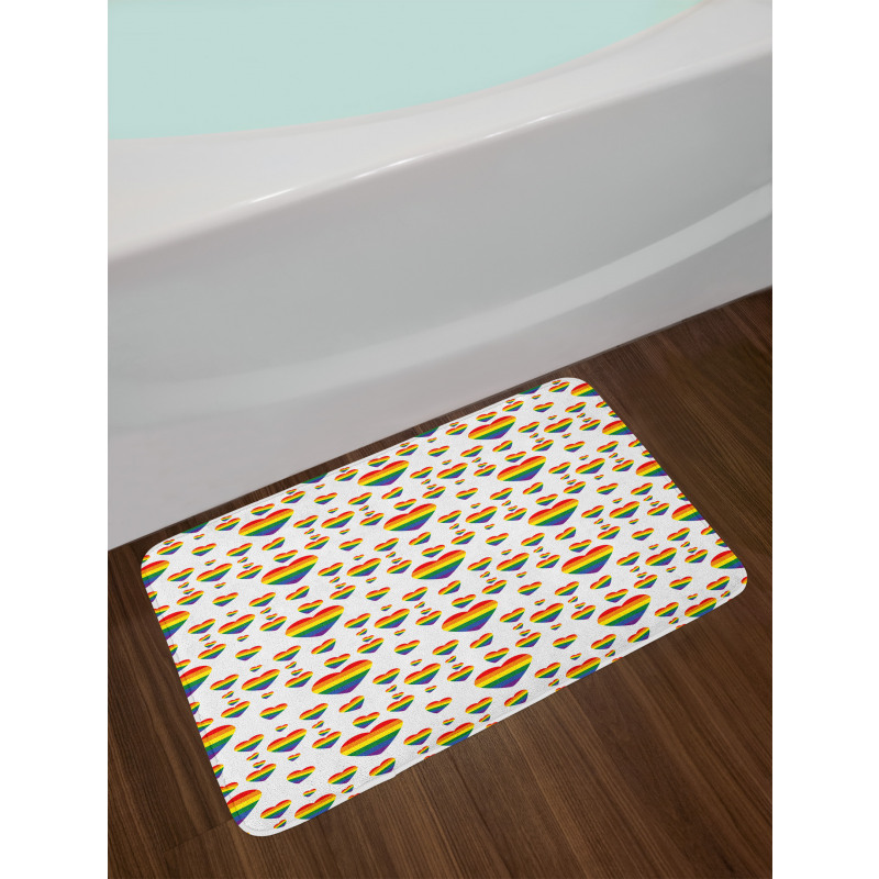 LGBT Hearts Love is Love Bath Mat