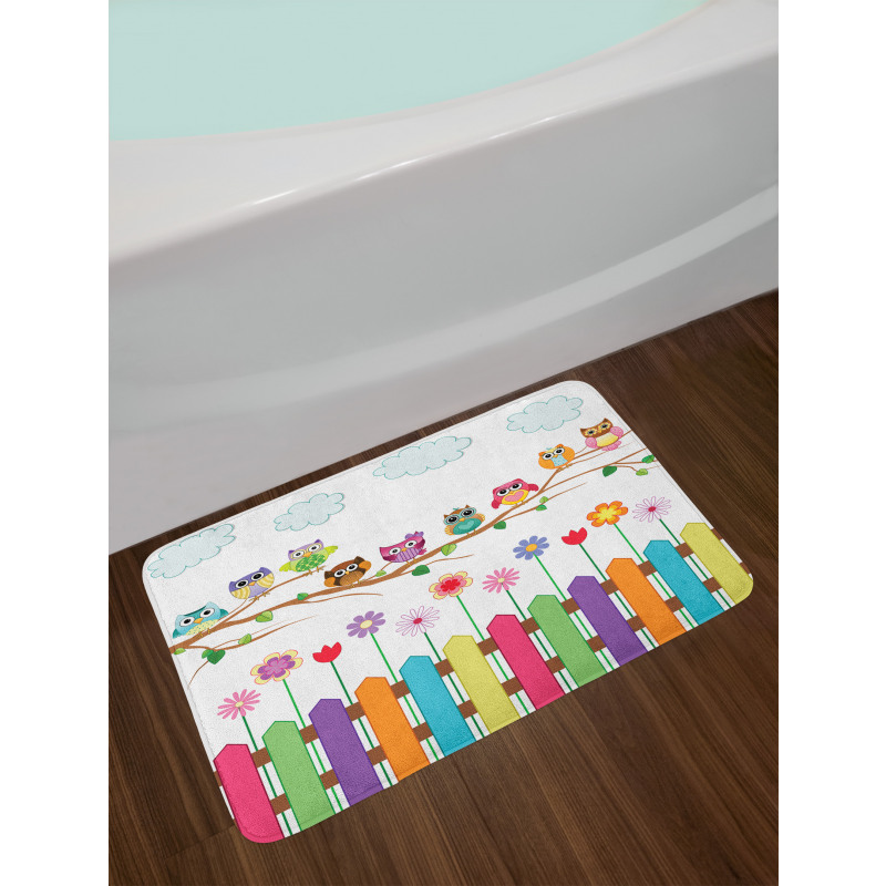 Bird on Branch Sunny Day Bath Mat