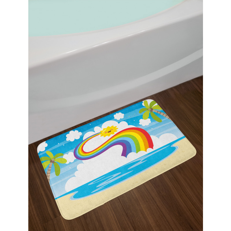 Cartoon Sun Holiday Bath Mat