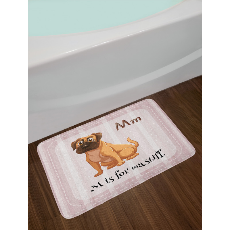 Cartoon English Mastiff Bath Mat