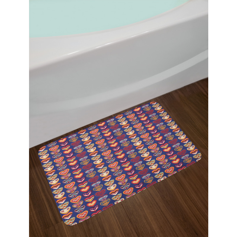 Colorful Hearts Art Bath Mat