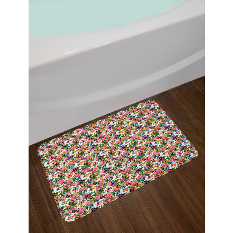 Tender Flowers Pattern Bath Mat