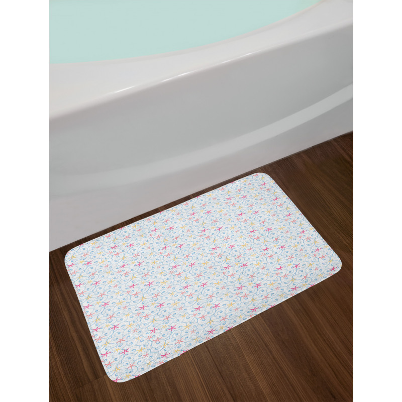 Summer Marine Starfishes Bath Mat