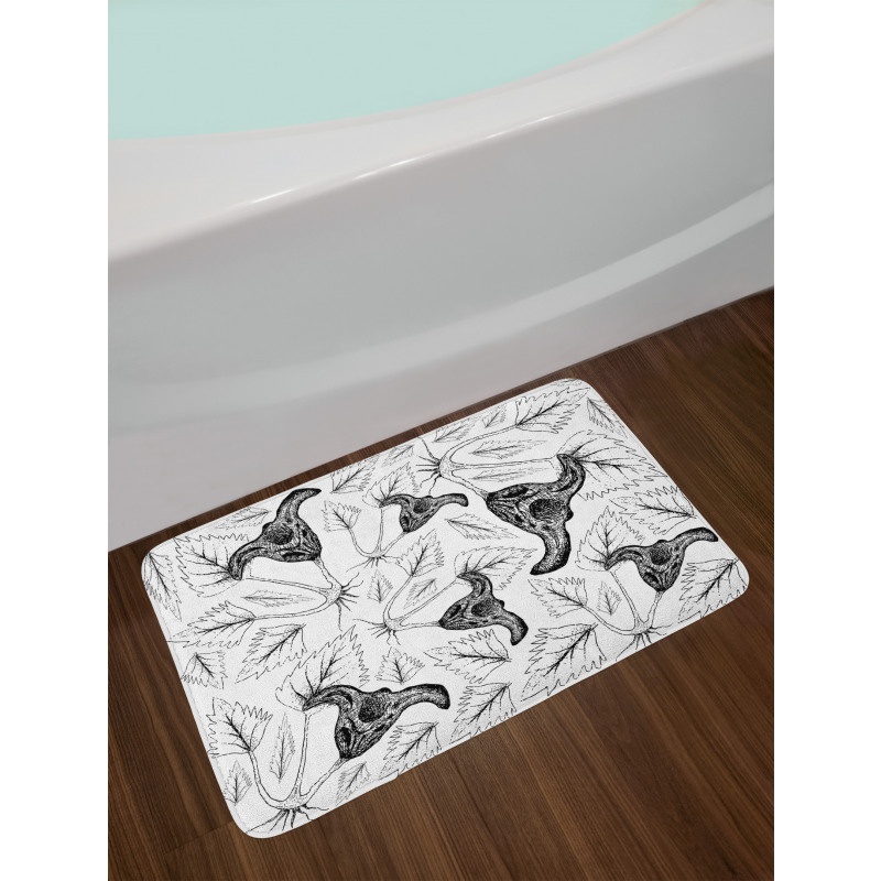 Leaves and Water Caltrop Bath Mat