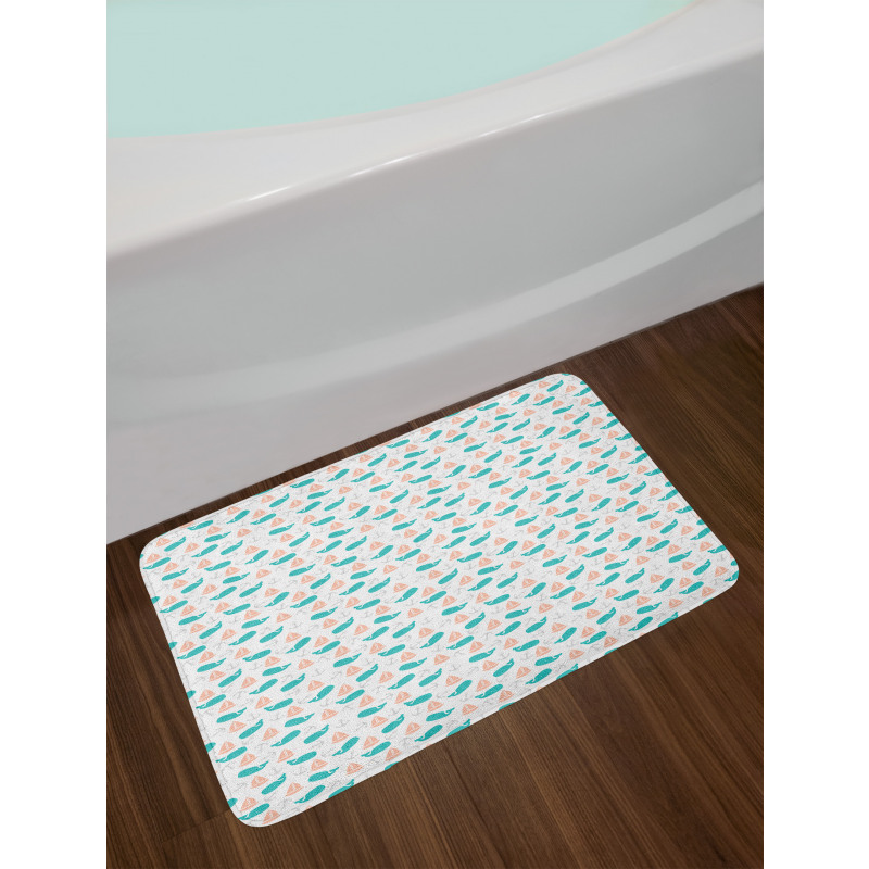 Boats Anchors and Whales Bath Mat