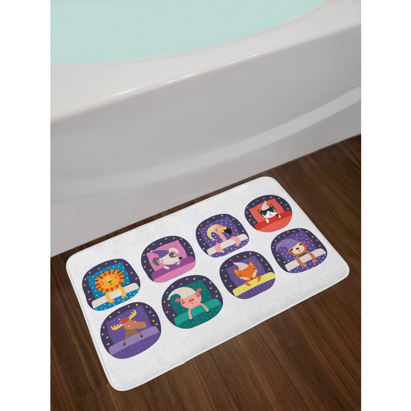 Pattern Sleeping Animal Bath Mat