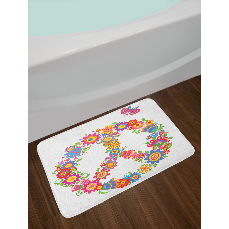 Peace Equality Flower Bath Mat