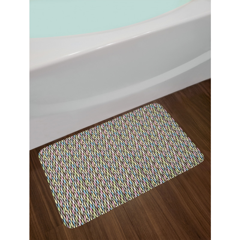 Creative Pastel Grid Art Bath Mat