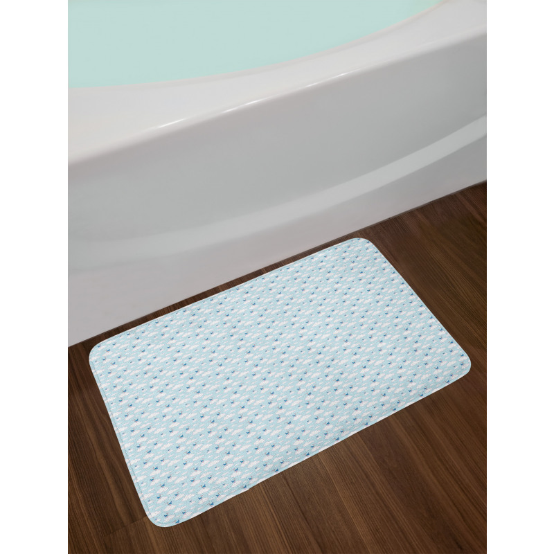 Clouds and Storks in Sky Bath Mat