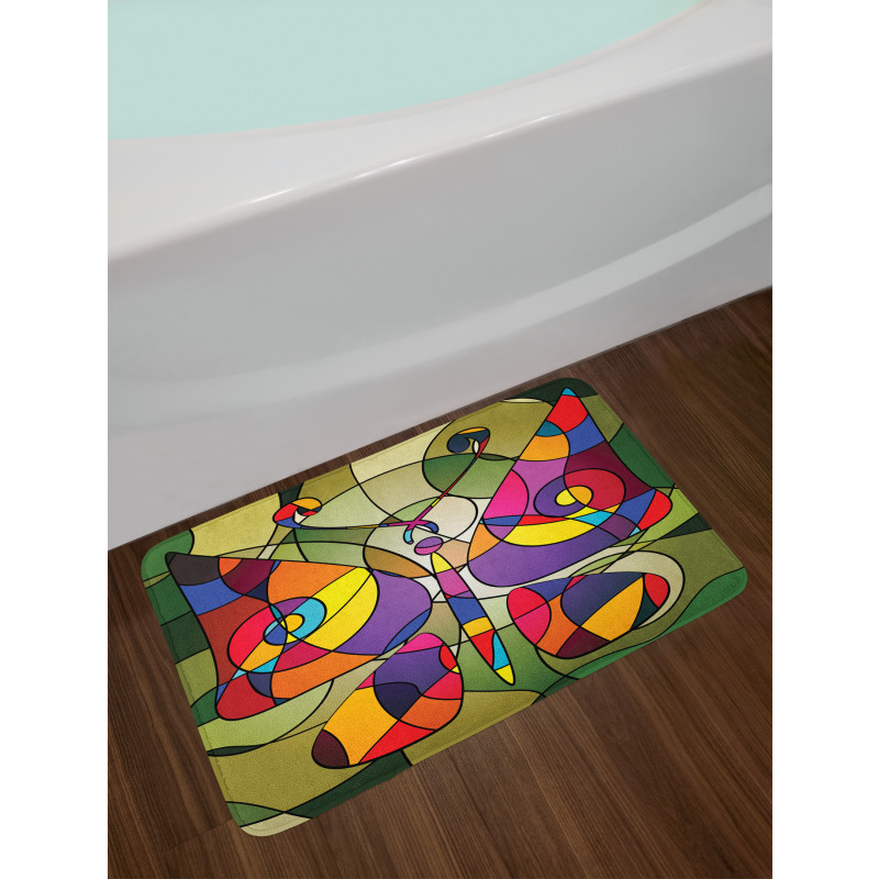 Abstract Butterfly Art Bath Mat