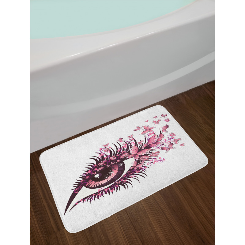 Fairy Woman Eyelashes Bath Mat