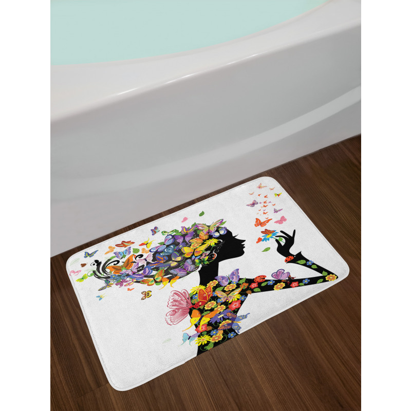 Flowers with Butterfly Bath Mat