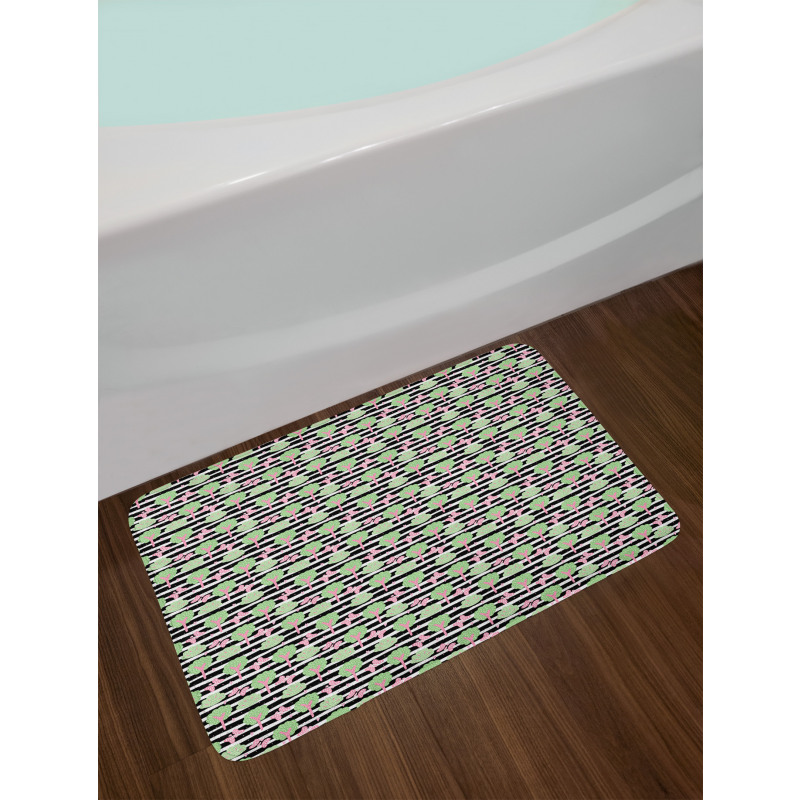 Childish Butterfly and Tree Bath Mat