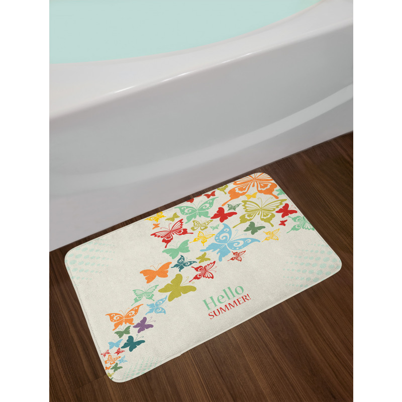 Butterfly Dots Timber Bath Mat