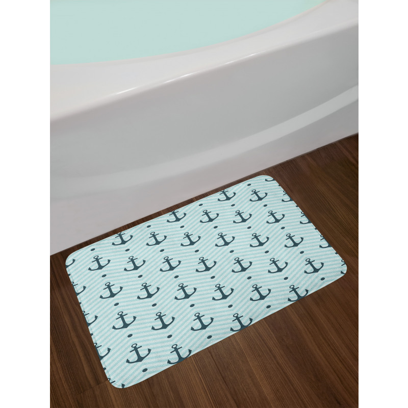 Zigzag Chevron Anchors Bath Mat