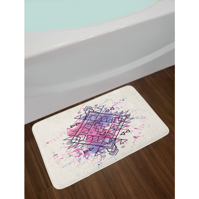 Motif Grunge Splashes Bath Mat