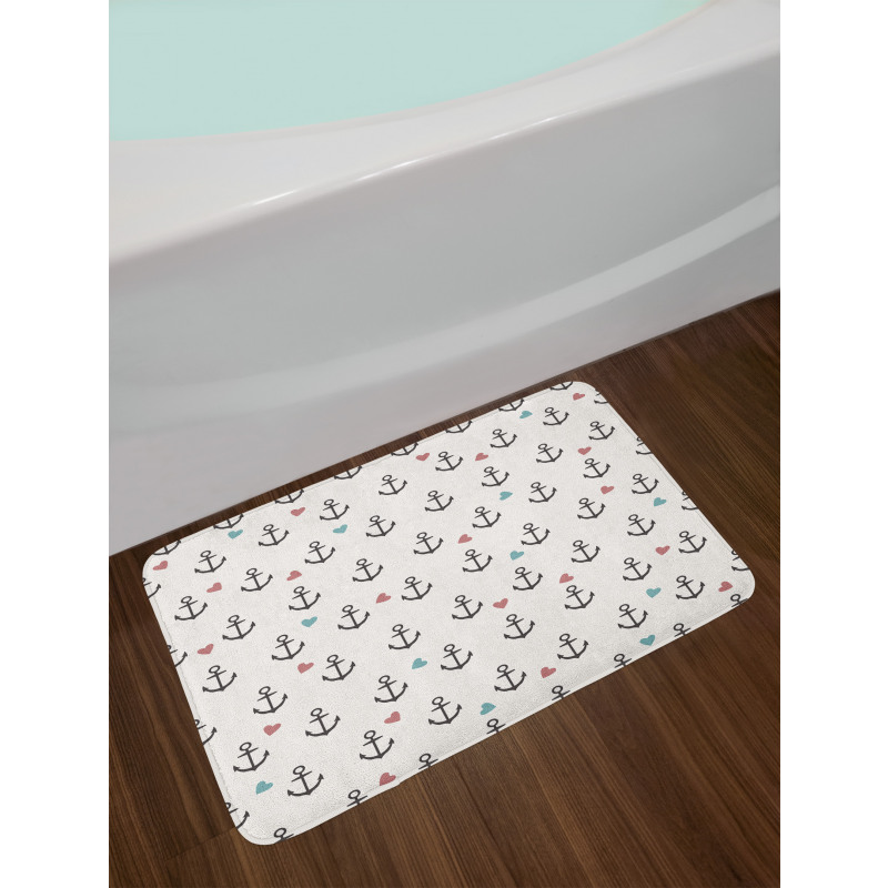 Hearts Sailor Holiday Bath Mat