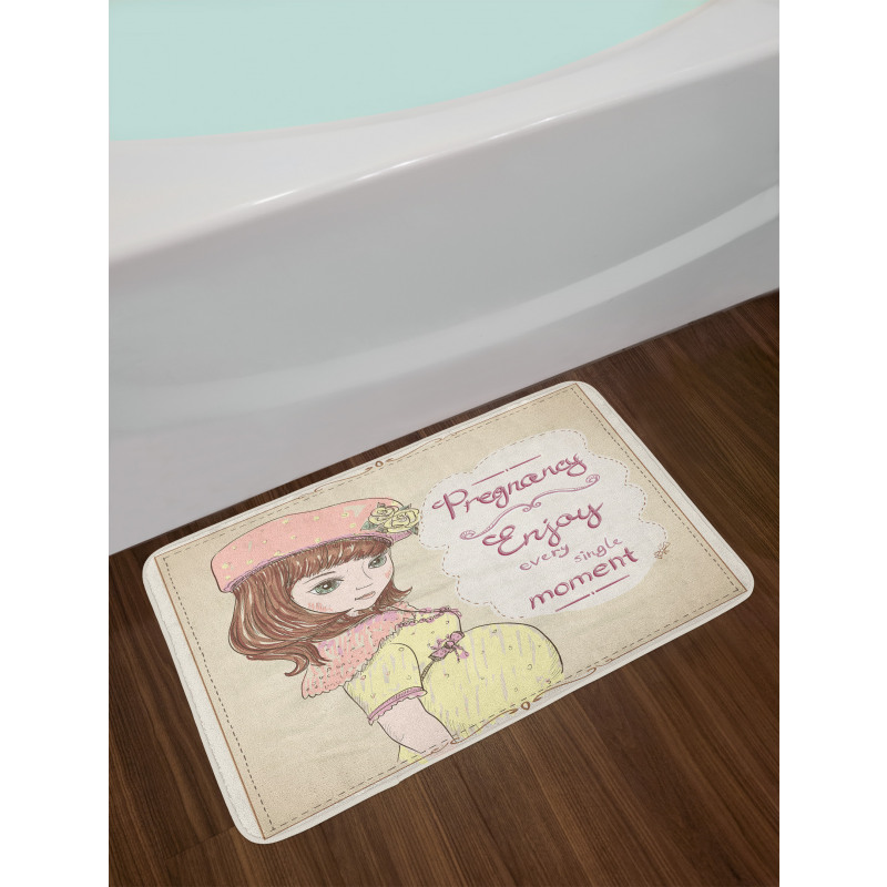 Pregnancy Themed Slogan Bath Mat
