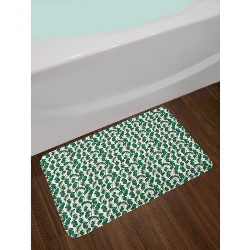 Tropic Forest Leaf Motif Bath Mat