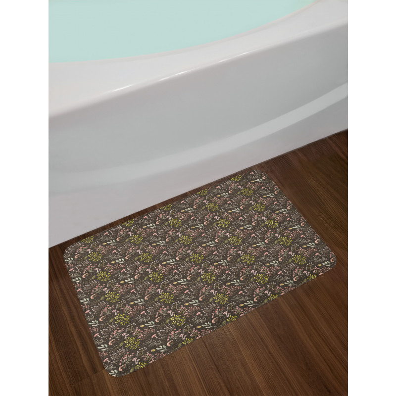 Forest Foliage Blossoming Bath Mat