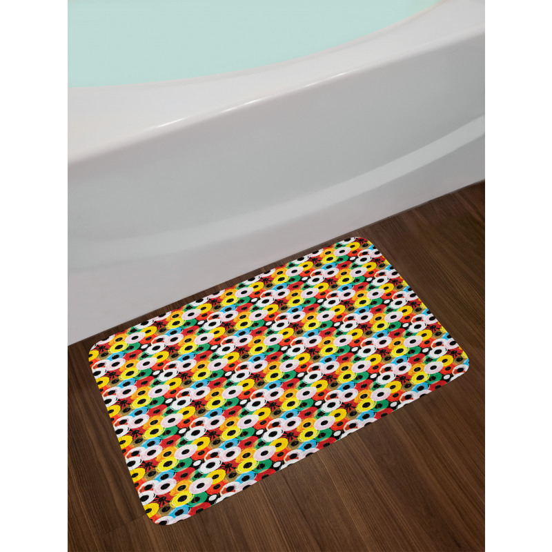 Vivid Ring Records Vinyl Art Bath Mat