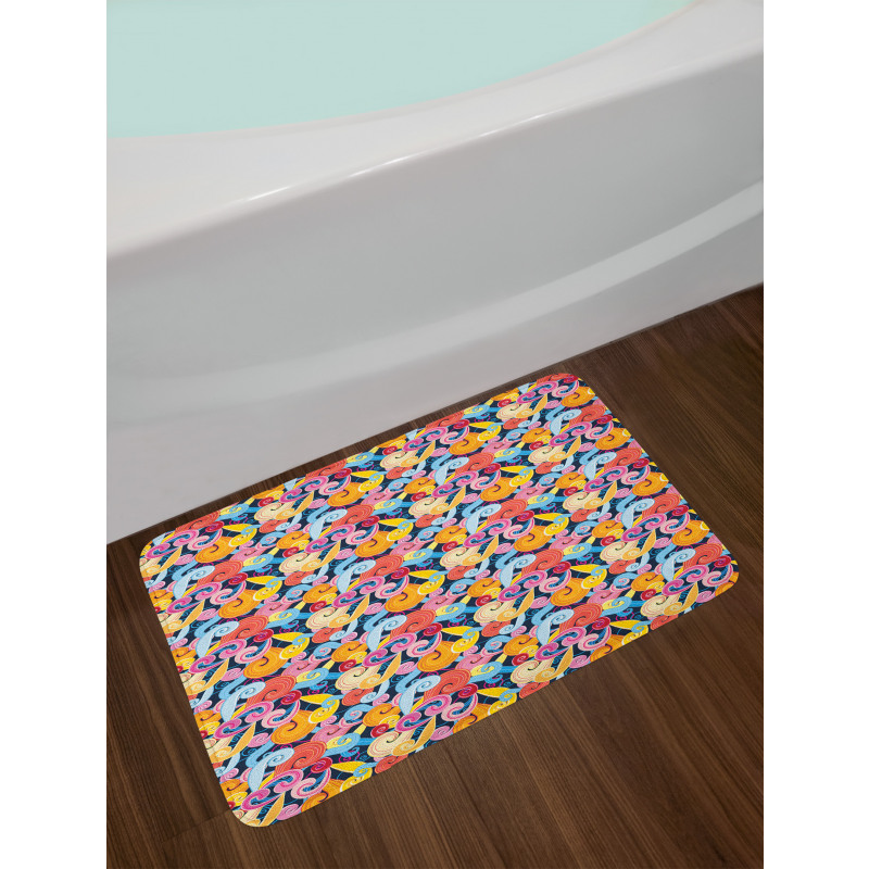 Vivid Spiral Funny Curls Bath Mat