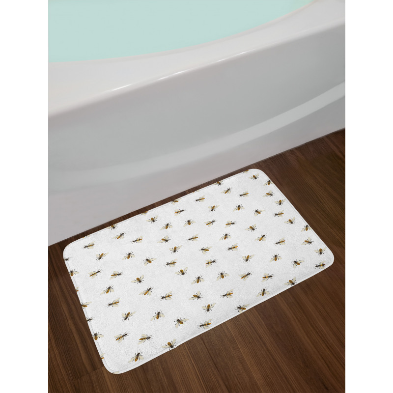 Flying Insects Pattern Bath Mat