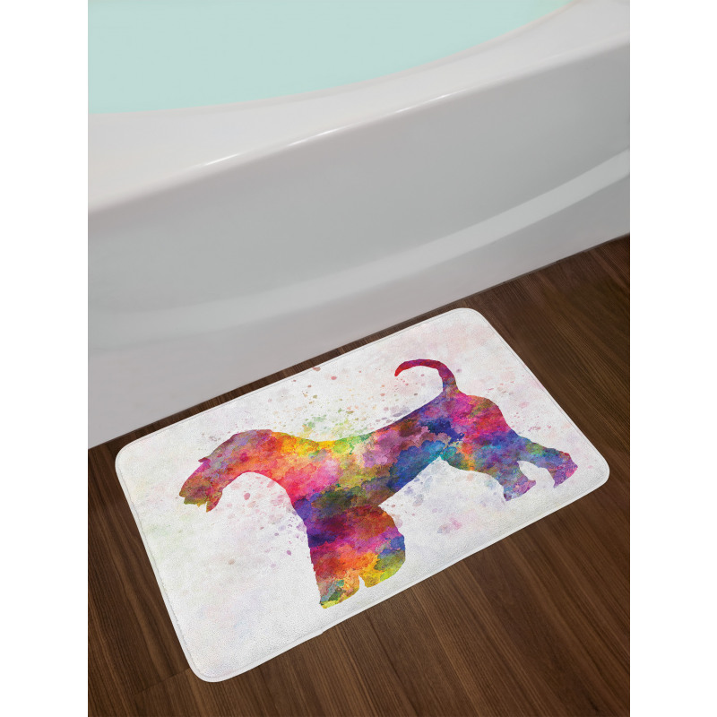 Funny Watercolor Terrier Bath Mat