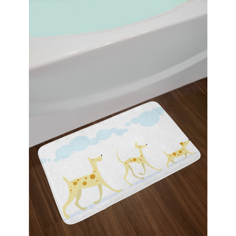 Simplistic Cheery Dogs Bath Mat